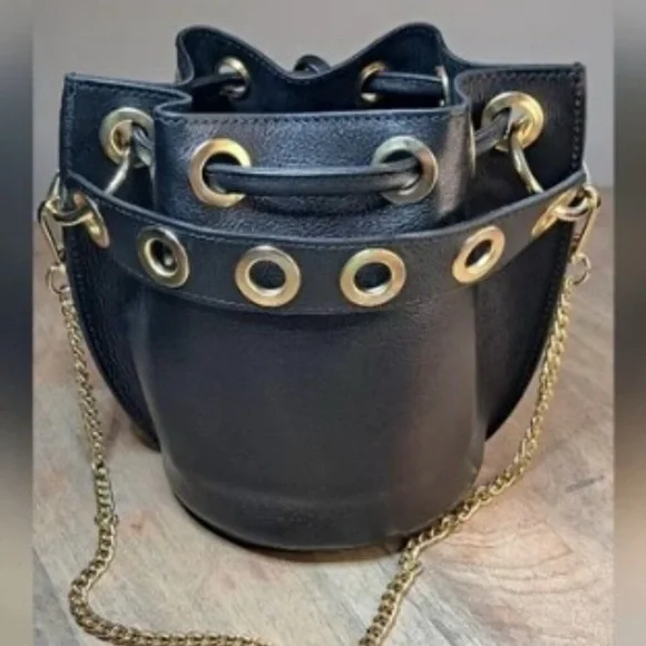 NWOT House of Harlow 1960 Black Mini Bag with Gold Accents - Picture 10 of 15